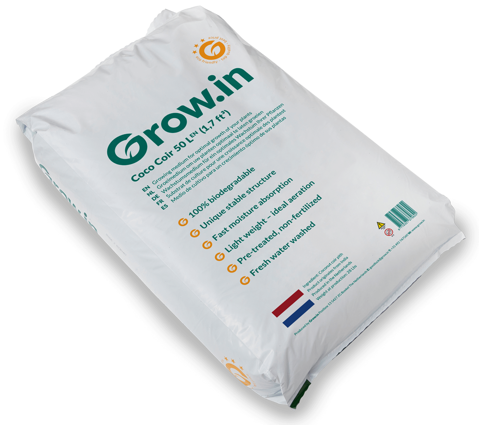 grow.in kokos potgrond 50 liter open